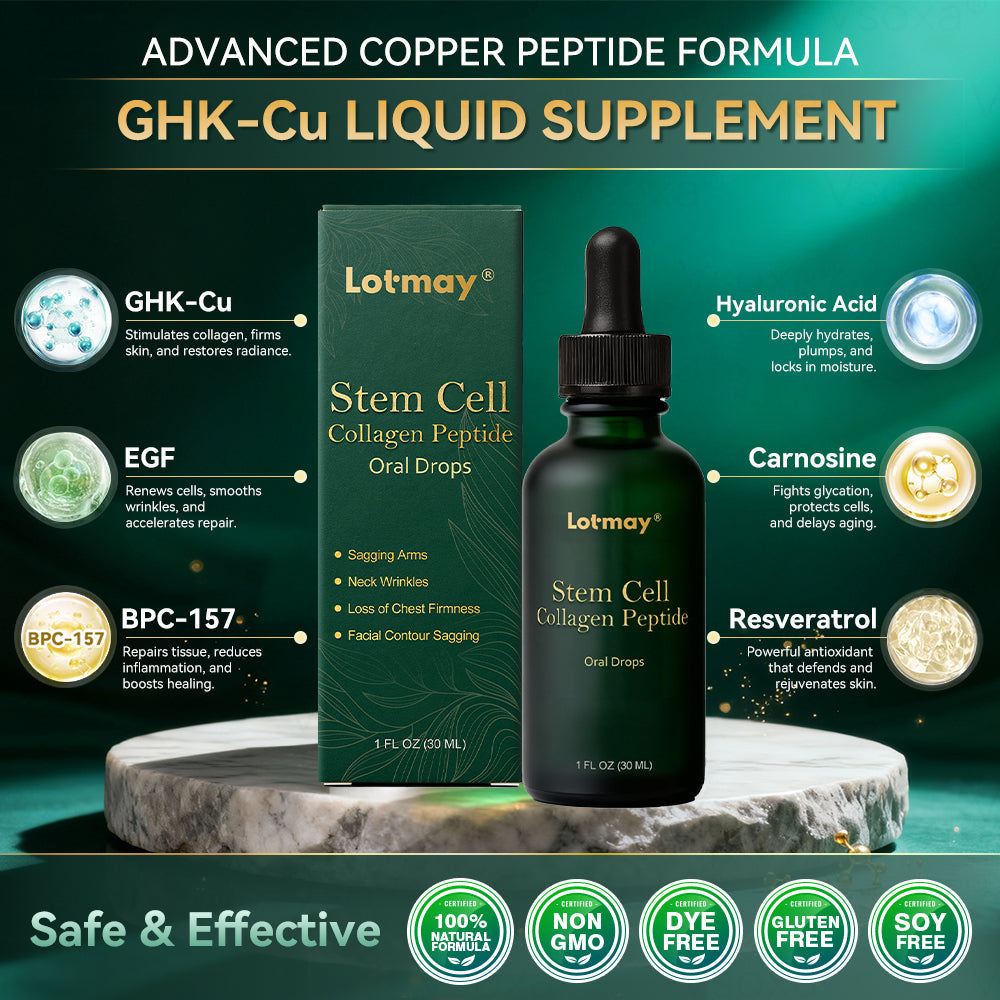 𝑳𝒐𝒕𝑚𝑎𝑦® 𝑆𝑡𝑒𝑚 𝐶𝑒𝑙𝑙 & 𝐶𝑜𝑙𝑙𝑎𝑔𝑒𝑛 𝑃𝑒𝑝𝑡𝑖𝑑𝑒 𝑂𝑟𝑎𝑙 𝐷𝑟𝑜𝑝𝑠 🌱(Lift & Firm Sagging Skin & Reduce Wrinkle Formation)💧