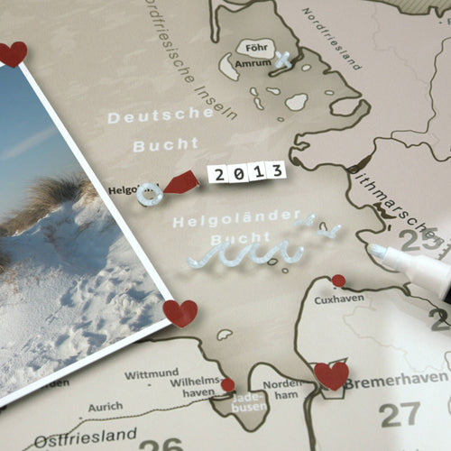 Magnetisches Glasbild - Deutschlandkarte Beige